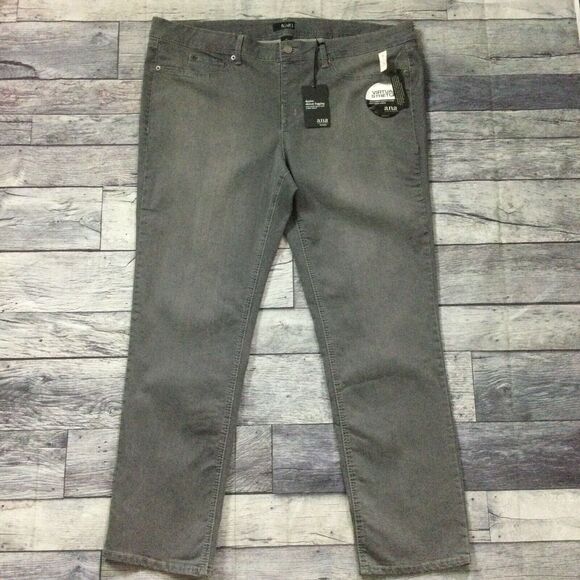 ana Womens Jeans size 3X new nwt $44 Gray Skinny Straight x33"ins Cotton Stretch - Picture 2 of 11